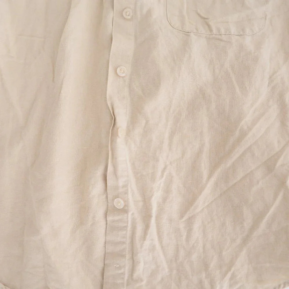 Vintage Bill Blass Jeans Beige 55%  Linen 45% Cotton Button Down Shirt Small - Picture 7 of 11